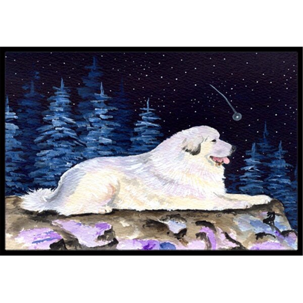 Carolines Treasures 18 x 27 in. Starry Night Great Pyrenees Indoor Outdoor Doormat CA79046 - main